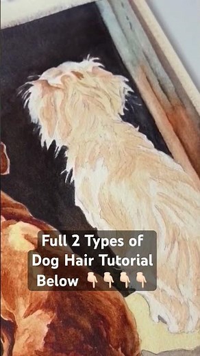 Stop painting every hair! Try this fur trick ✍️ #watercolor