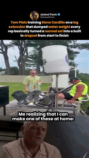 Tom Platz training Steve Cardillo on a leg extension that dumped water weight every rep