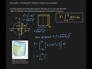 Example 1: Finding the Volume Using the Cross-Section Technique