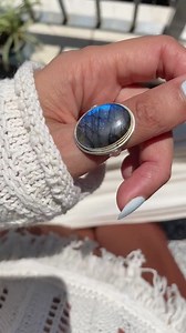 Labradorite Ring for Women, Sterling Silver Ring, Boho Leaf Ring, Natural Large Big Blue Stone Ring, Statement Ring - Etsy