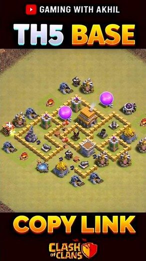 TH5 Trophy/WAR Base for Defense Wins | Anti Air + Giants ⚔️