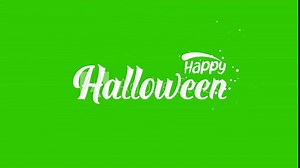 Animated Happy Halloween handwritten text in White Color. This Animated Handwritten Suitable for the world's halloween Celebration Opener. Alpha Channel and Green Screen.