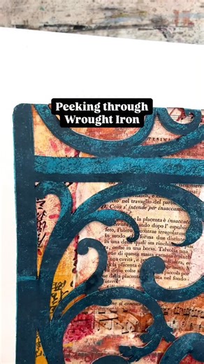 1.6K views · 70 reactions | Peeking through Wrought Iron. Laser image transfer of my photo of wrought iron. Cut out the negative spaces. Printed a series of co-ordinating collage pieces for the second layer. Strategically glued into place to pop through the gaps. Finally the wrought iron layer adhered on top. #wroughtiron #collage #gelprinting #gelplateprinting #laserimagetransfer #gelplateimagetransfer #papercutting #janefaasecreates | Jane Faase Creates | Facebook