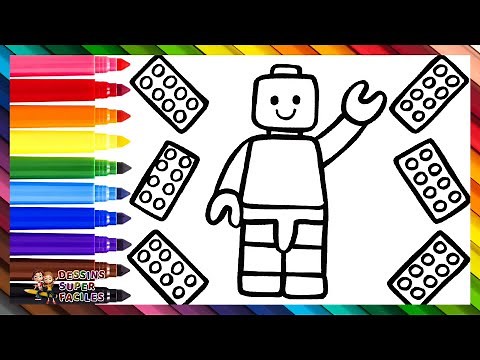Dessiner et Colorier une Figurine LEGO avec Quelques Briques 🟨🟥🟦🧱🌈 Dessins pour Enfants