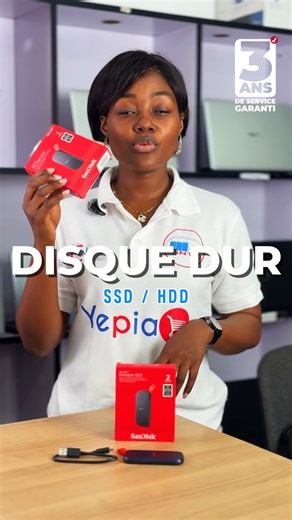 SNTIC Côte d'Ivoire on Instagram: "DISQUE DUR EXTERNE HDD / SSD dès 1To ⚡ PC lent ? Stockage plein ? Passe au SSD et redonne vie à ton PC. 📍Disponible dans tous nos Showrooms 🌐 yepia.ci ☎️ 07 89 91 45 50 / 07 89 91 45 54 🚚 Livraison Gratuite à Abidjan #SSD #AstucePC #SNTIC #PCRapide #Stockage"