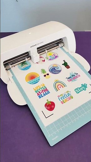 Summer stickers with clear vinyl sticker paper and Cricut