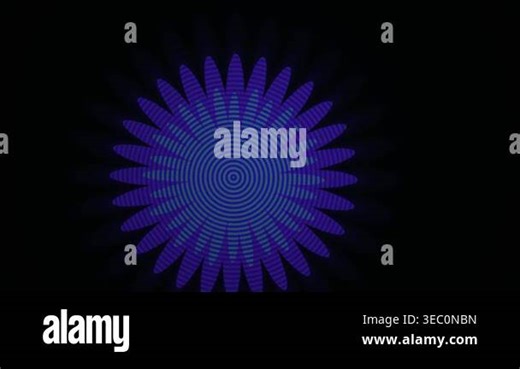 Abstract Blue Flower Pattern Animation on Black Background Stock Video Footage - Alamy