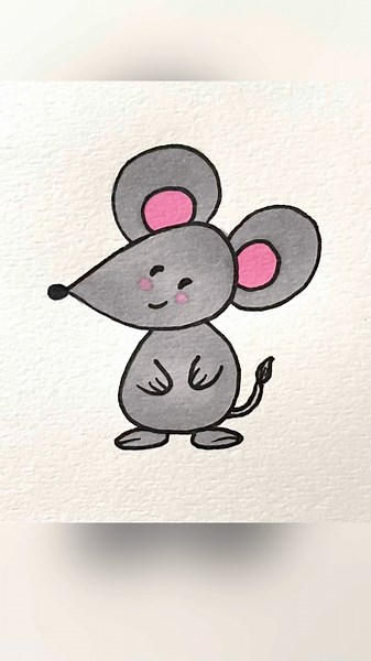 How to draw a mouse | easy animal drawing for kids #stepbystep #simple #artforkids #kidsvideo #cute