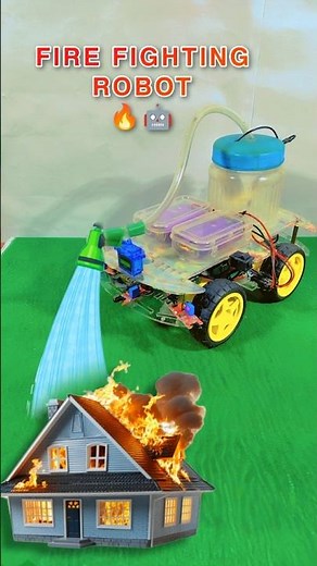 Firefighting Robot Using Arduino Uno & Flame Sensors | DIY #Shorts #Robotics #scienceproject