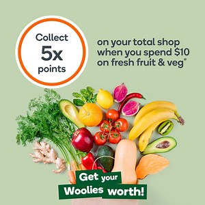 114K views · 2.2K reactions | Enjoy 5x points on your total shop at Woolworths when you spend $10 or more on fresh fruit & veg by Tues, 18th Aug. *T&Cs apply | Everyday Rewards | Facebook