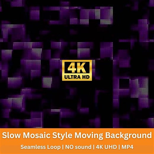 Slow Mosaic Style Moving 4K Digital Background | Seamless Motion - Etsy