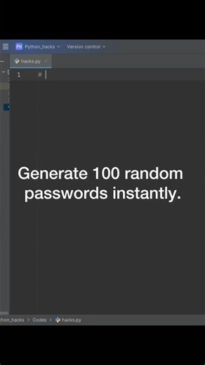 Generate 100 random passwords instantly #python #shorts