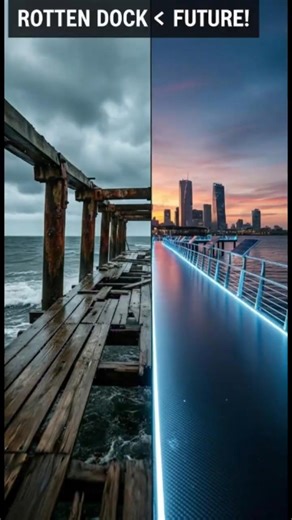 Decaying Waterfront Dock Transformed Into Futuristic Smart City Boardwalk | Full Restoration