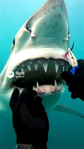 Removing hook from Shark's mouth 🦈🏥 #Shorts