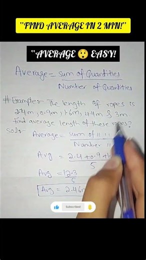 “Learn Average Formula in 2 Minutes! 🚀 Easy Example Explained” #maths #mathmindset
