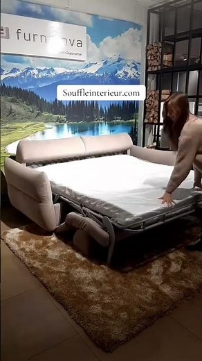 Canapé convertible Rapido en tissu gris clair anti-tache : un vrai lit avec un confort exceptionnel