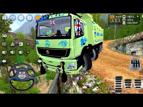 12 Wheeler Truck Heavy Stones And Heavy Sand Loaded Driving In Offroad | Bus Simulator Indonesia Mod