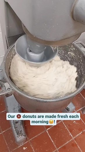 Round & Round the Dough goes as the dough hook kneads the dough each morning! Our product is made fresh each morning fir that days business at Daylight Donuts of Portales!👍👍 | Daylight Donuts of Portales
