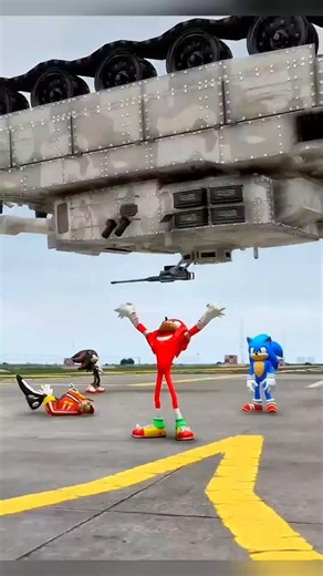 Sonic, Knuckles And Shadow Vs Falling Cars, Who Is The Strongest 💪| #Shorts​ | #gta5​