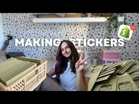 24 Hours of Making Stickers for My Small Business (Studio Vlog) 🩷✨☁️📦