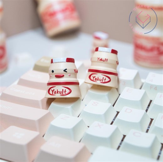 Happy Yakult - Artisan Keycaps, Custom Handmade Keycaps for Mechanical Keyboard - Etsy