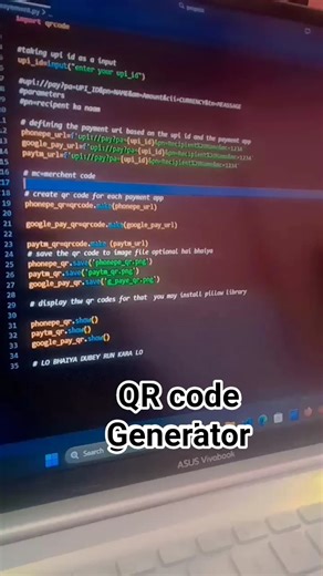 || Qr code generator in python ||#coding #python #programming