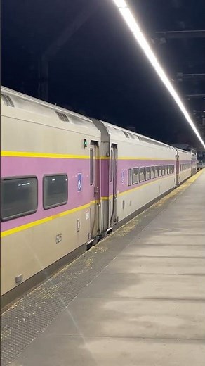 F40PH-3C 1034 departs South Station with horn #mbta #railtrack #railroad #railway #train #railfan