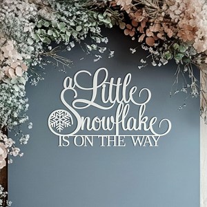 Un petit flocon de neige est en route Panneau pour décoration murale de baby shower Grande bannière en bois sur le thème de l'hiver avec image de flocon de neige - Etsy France