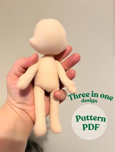 Textile Cloth Doll Sewing Pattern With Face Painting Guide (PDF) - Etsy