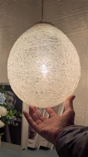 I Didn’t Expect String to Look This Good as a Lamp #DIYLamp #CreativeDIY #stringart