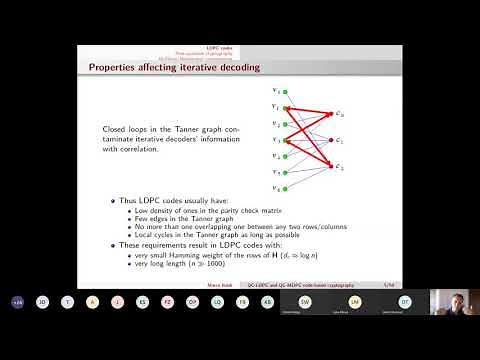 QC-LDPC codes, QC-MDPC codes and their use in post-quantum cryptography - Marco Baldi