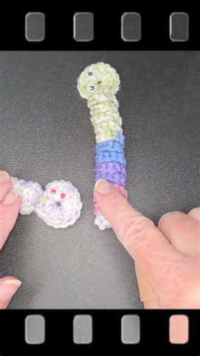 Scrappy, The Worry Worm Fidget! Crochet #shorts @wipandchain