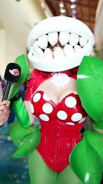 Did she crush this Piranha Plant cosplay from Super Mario Bros? #supermario #anime