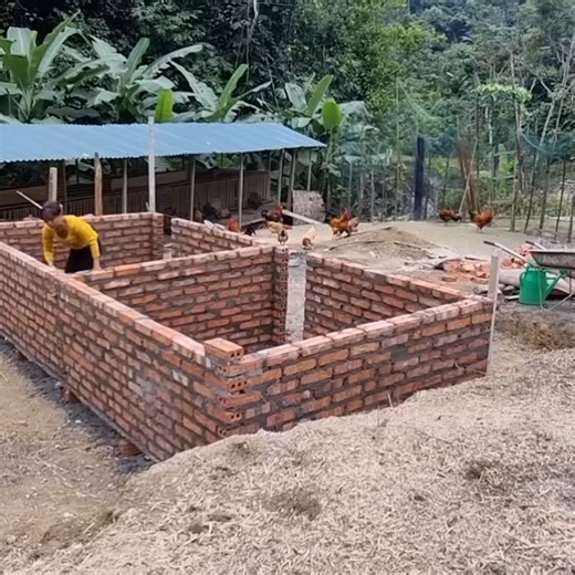 How to build a pig barn with red bricks and cement, Life on the farm l Lý Thị An 089 | Harrycollin