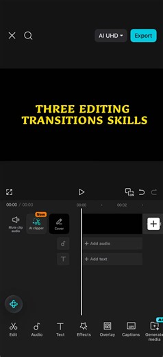 3 CapCut Editing Transition Skills | Episode 33 Tutorial