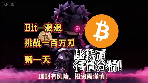 Bit-浪浪挑战一百万刀第一天（4/2实盘记录）4.2日内行情观点。