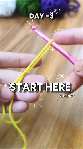 Day 3 – How to Make a Slip Knot 🧶 | Easy Crochet Start #shorts #crochet #crochettutorial