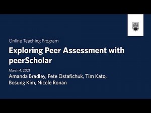 Exploring Peer Assessment with peerScholar