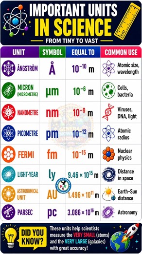 Important Units in Science Explained | Ångström to Parsec | SI Units & Scientific Measurements