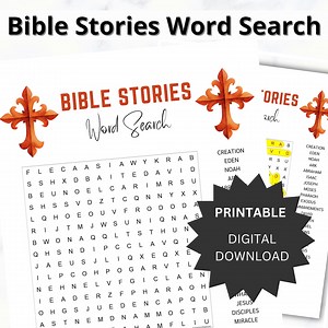 Bible Stories Word Search Puzzle: Sunday School Christian Game (PDF Download) - Etsy UK