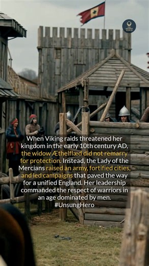 68K views · 576 reactions | Æthelflæd, the powerful medieval Mercian ruler, was a formidable military strategist who fought Viking invaders alongside her brother. #history #medieval #vikings #factsdaily | The Shared World | Facebook