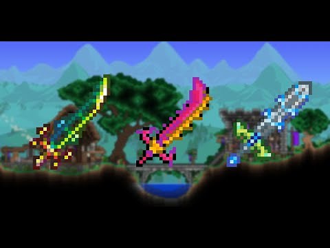Terraria 1.4 ALL SWORDS IN THE GAME (HARD MODE)
