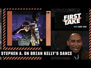 Stephen A. laughs about Brian Kelly's viral dance with recruit that LSU lost to Alabama | First Take