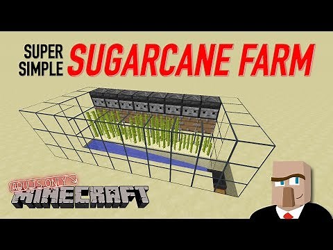 REDSTONE SUGARCANE FARM - Easy and Automatic Design: Minecraft
