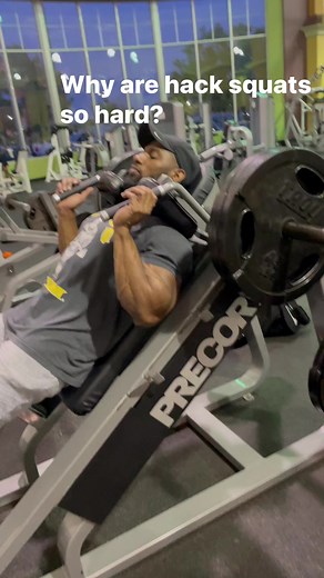 Ever wonder why hack squats can feel harder than regular squats? Hack squats are a quad dominant exercise depending on foot placement. So glutes and hamstrings don’t play as big a role as they do in other variations on squats🔥🔥🔥 #benchpress #dumbbells #fitness #fitfam #motivation #inspiration #workout #inspire #fitnessmotivation #bodybuilding #bodybuilder #fitforlife #strong #strongman #strongbench #tone #muscle #muscleandhealth #gym #bodypositivity #nevergiveup #perseverance #grind #gymmotiv