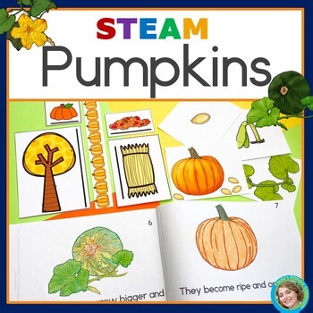 Parts of a Pumpkin Life Cycle STEAM Fall Craft Book Measurement Sink or Float