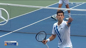 in the 4th Round of the US Open, Mens #1 Seed Novak Djokovic was defaulted after unintentionally hitting a line judge in the neck with a tennis ball, The incident happened in the 1st set vs trailing Pablo Carreno Busta 6-5. This was Djokovic's First loss in 2020, | Chris Clark Sports