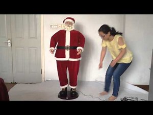60" Red Music Move Realistic Collect Santa Claus Doll Xmas Decor SAD60001