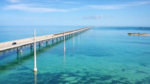 This road crosses the open ocean for miles