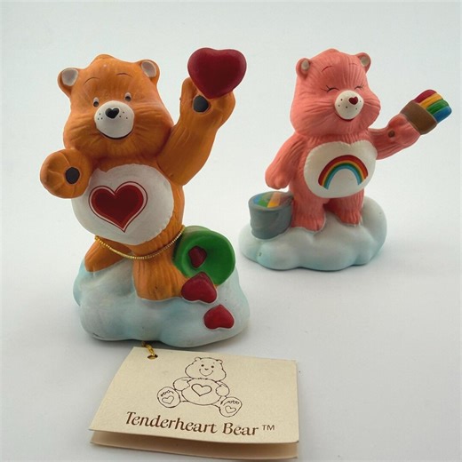 Vintage 1984 Care Bears Tenderheart & Cheer Bear Figurines W 1 Original Tag Designer Collection - Etsy